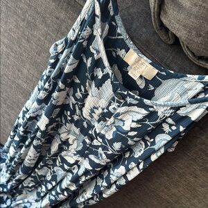 LOFT Blue Floral Sleeveless Dress